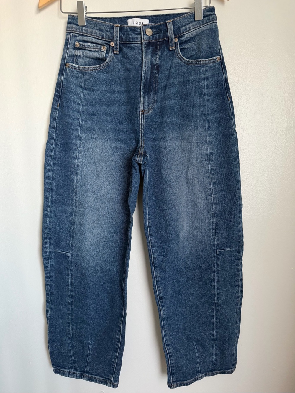 Pistola Eli Ankle Barrel Leg Jeans Wide Augustus Dark Wash Women Size 26